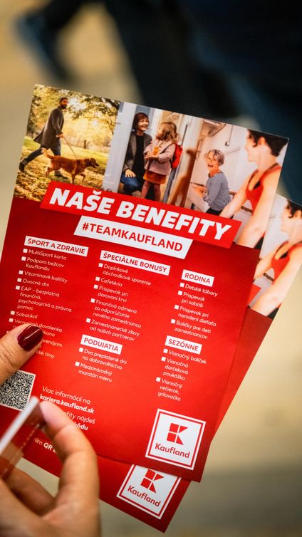 Benefity na letáku z kariérneho podujatia