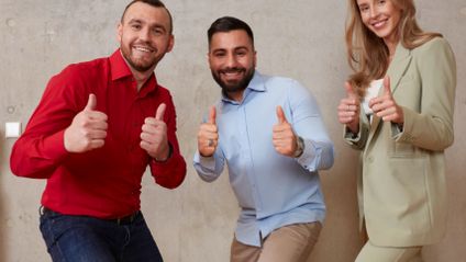 Zufriedene Kollegen in der Lidl Zentrale