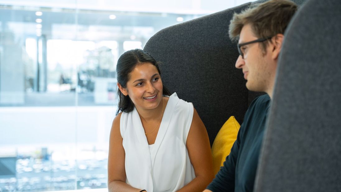 Colleagues chatting